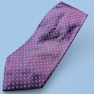 LAND'S END | Burgundy and Blue Patterned Handsewn Long Imported Silk Tie